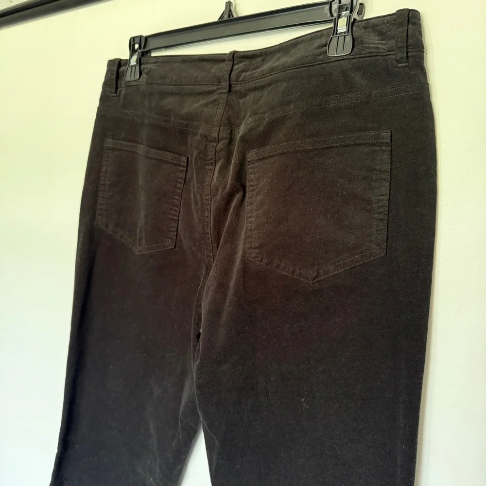 J. McLaughlin NWT LENNI Pants Black Velveteen Size 10 Kick Flare Silhouette A4 - Picture 6 of 8